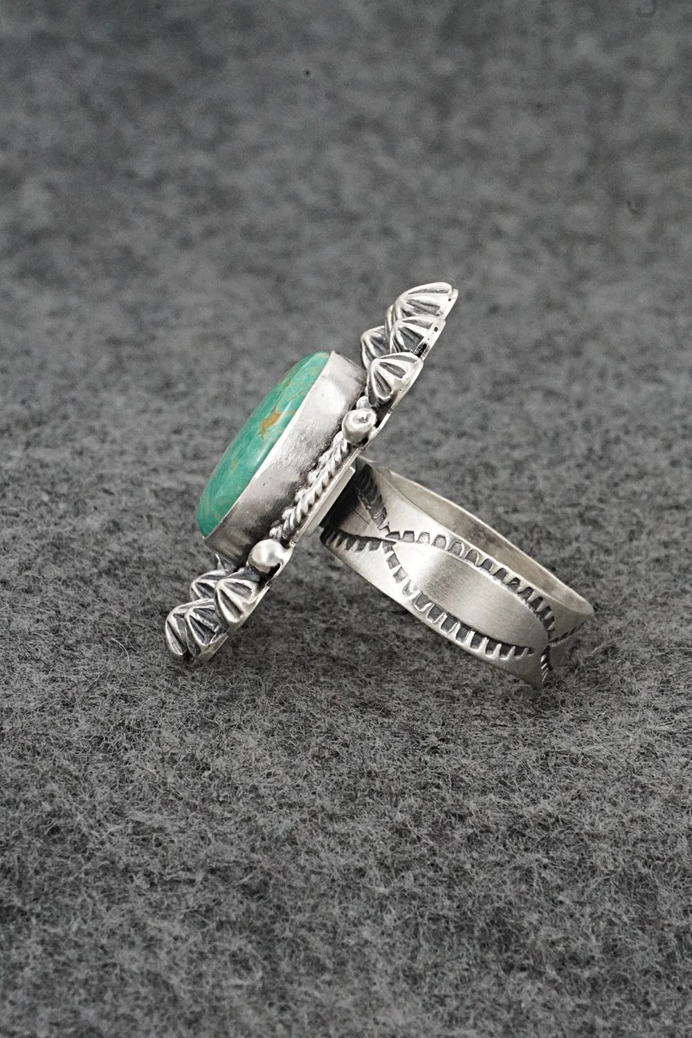 Turquoise & Sterling Silver Ring - Cordell Platero - Size Adjustable