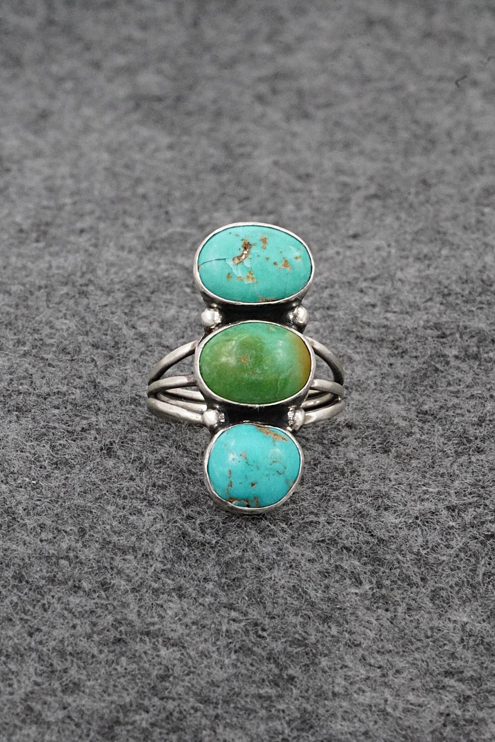 Turquoise & Sterling Silver Ring - Verley Betone - Size 8
