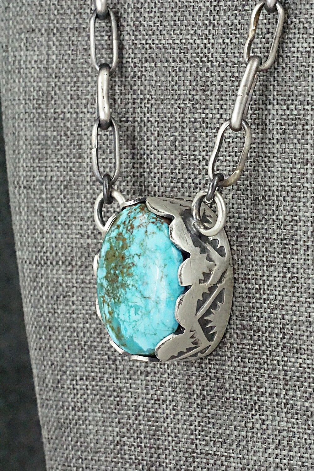 Turquoise & Sterling Silver Necklace - Paul Livingston