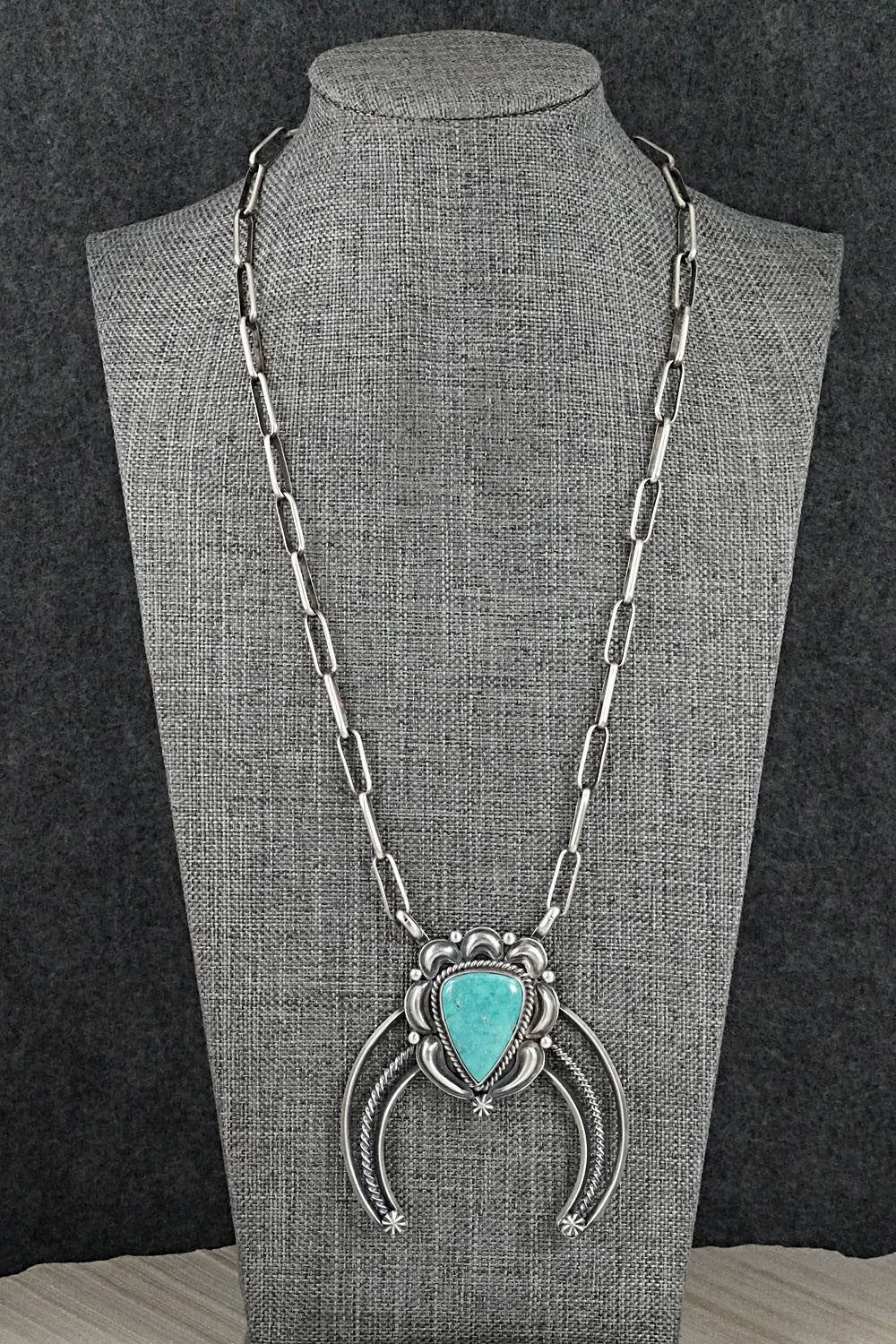 Turquoise & Sterling Silver Necklace - Raymond Delgarito