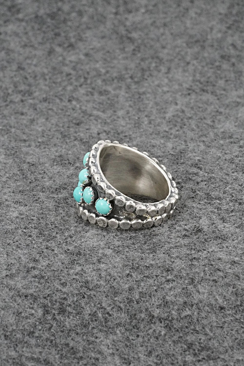 Turquoise & Sterling Silver Ring - Harry B. Yazzie - Size 8