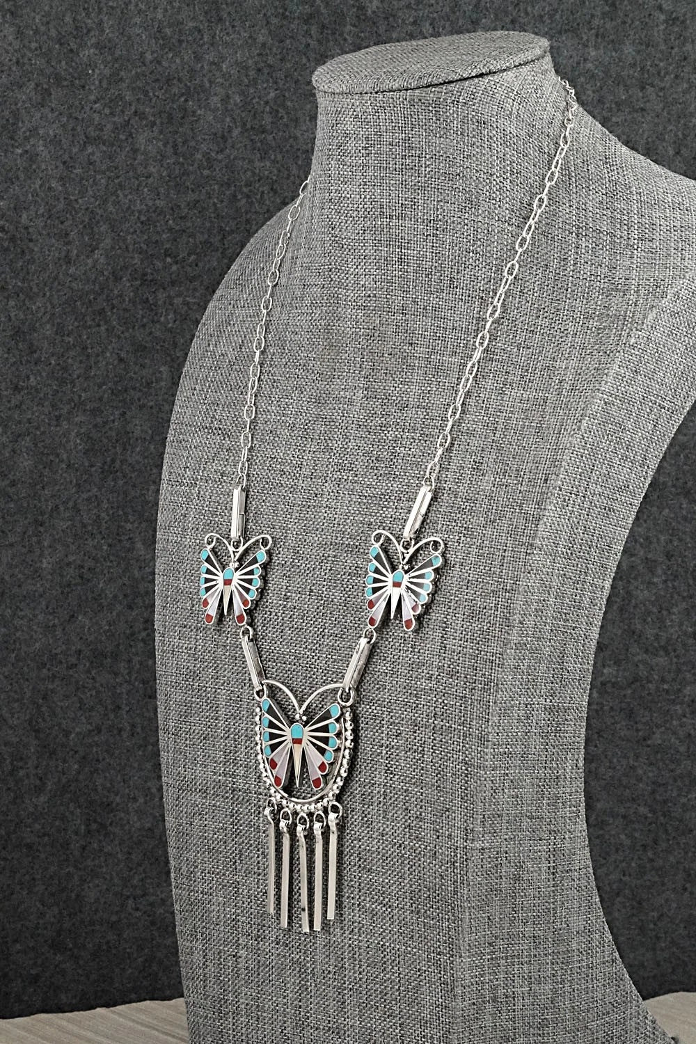 Multi-Stone & Sterling Silver Inlay Necklace Set - Adrian Wallace