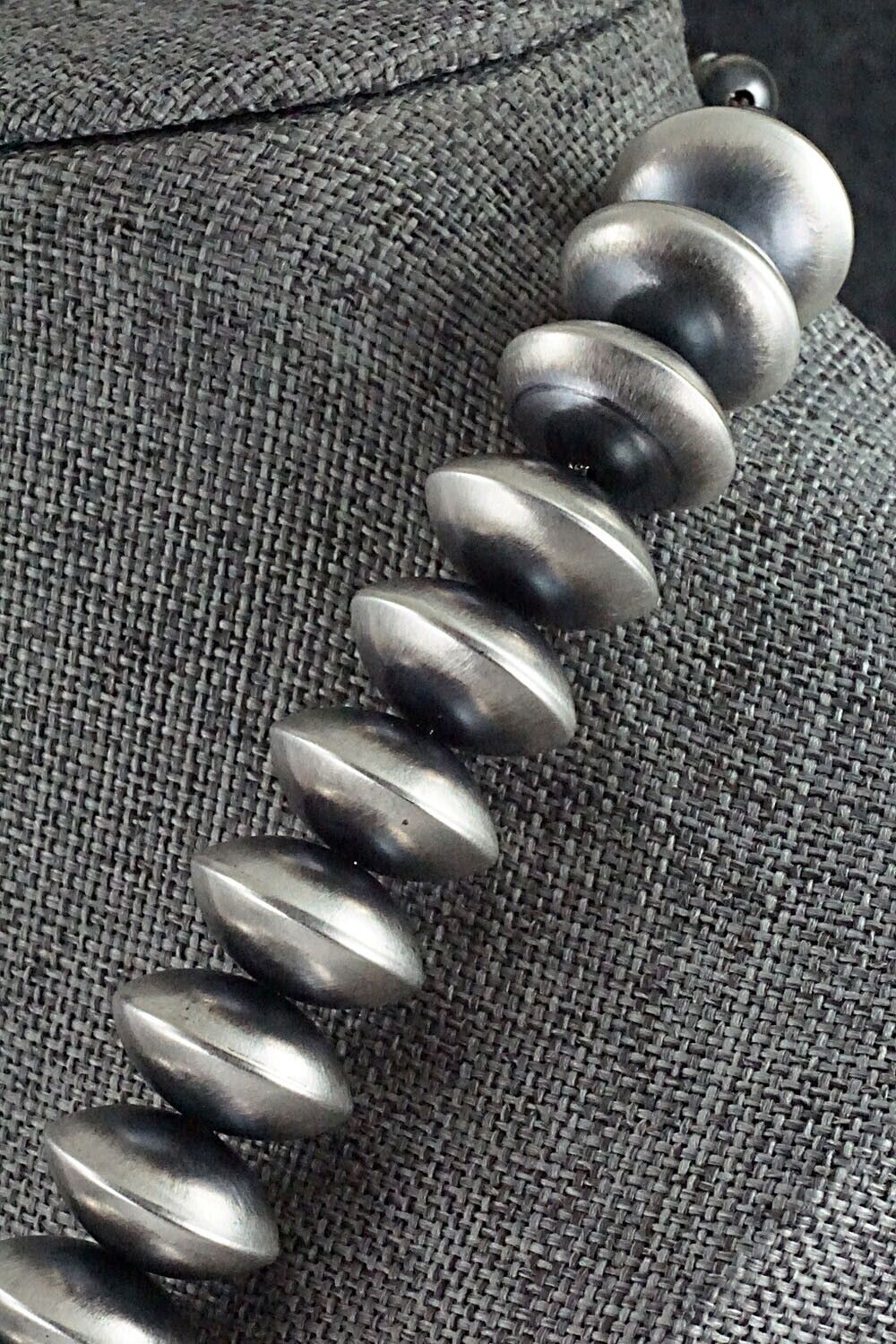 Sterling Silver Navajo Pearl Necklace 26" - Bryannen Halwood