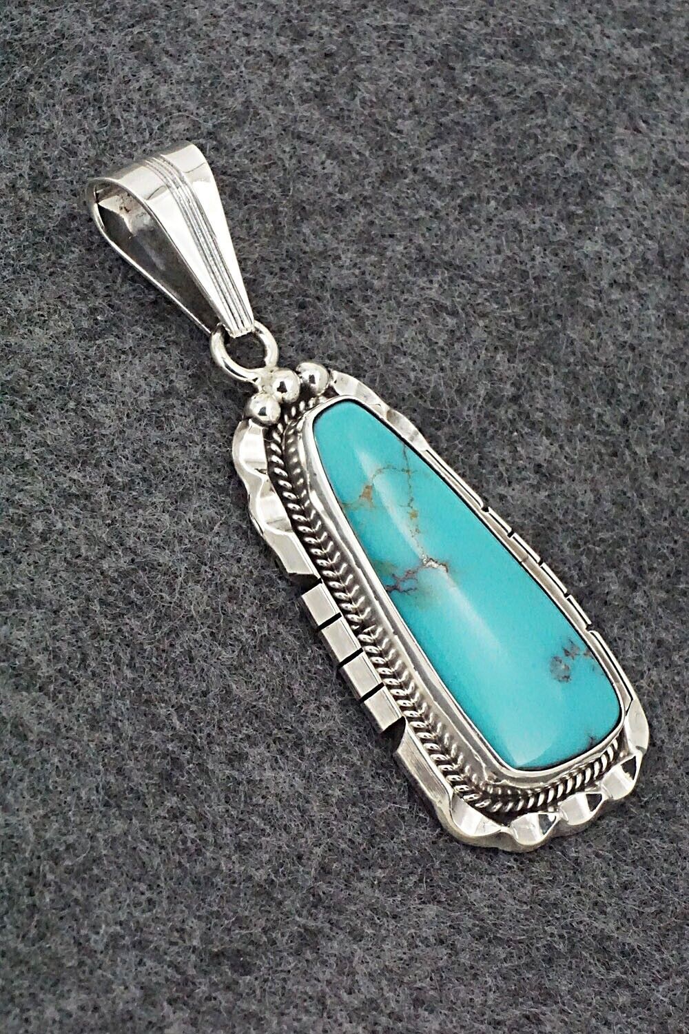 Turquoise & Sterling Silver Pendant - Samuel Yellowhair