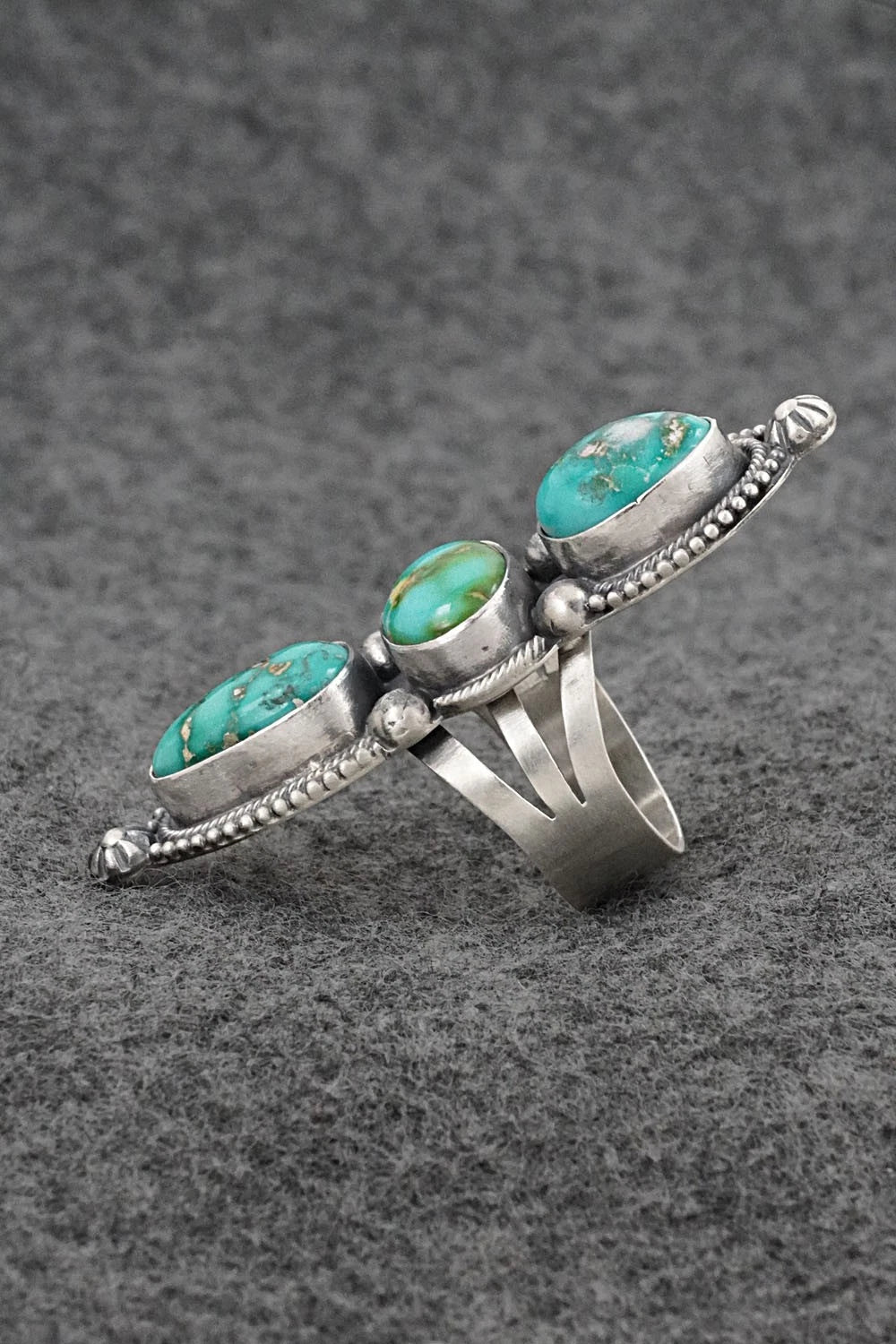 Turquoise & Sterling Silver Ring - Bobby Johnson - Size 7.5