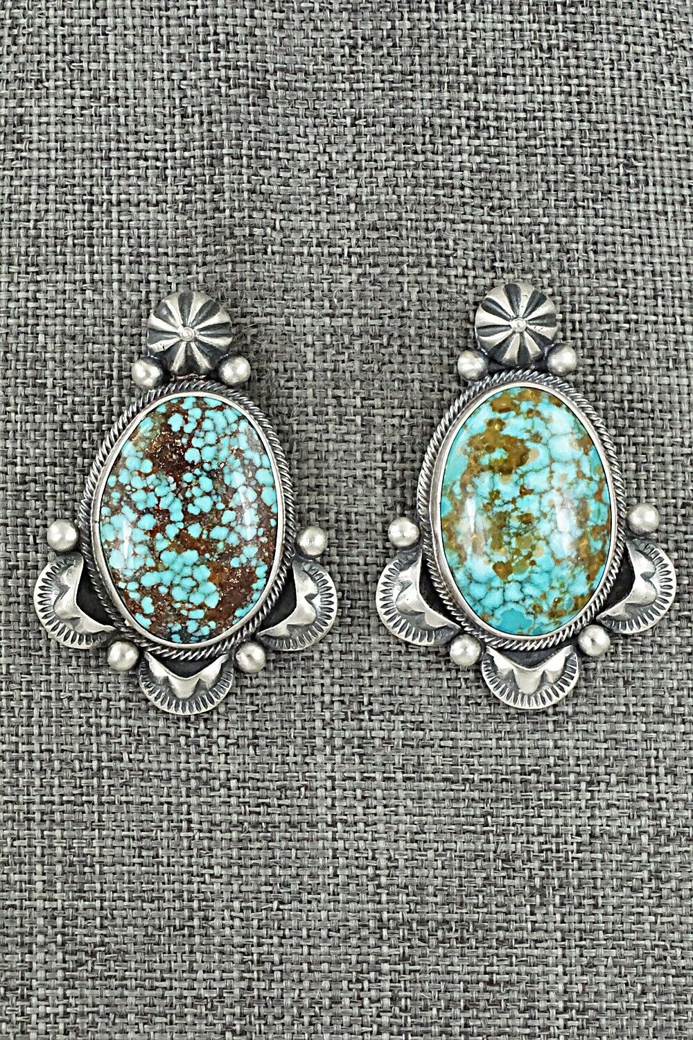 Turquoise & Sterling Silver Necklace and Earrings Set - Randy Boyd