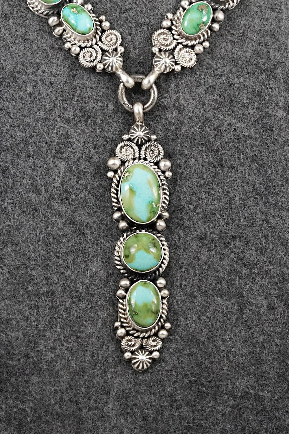 Turquoise & Sterling Silver Necklace and Earrings Set - Rosita Calladitto