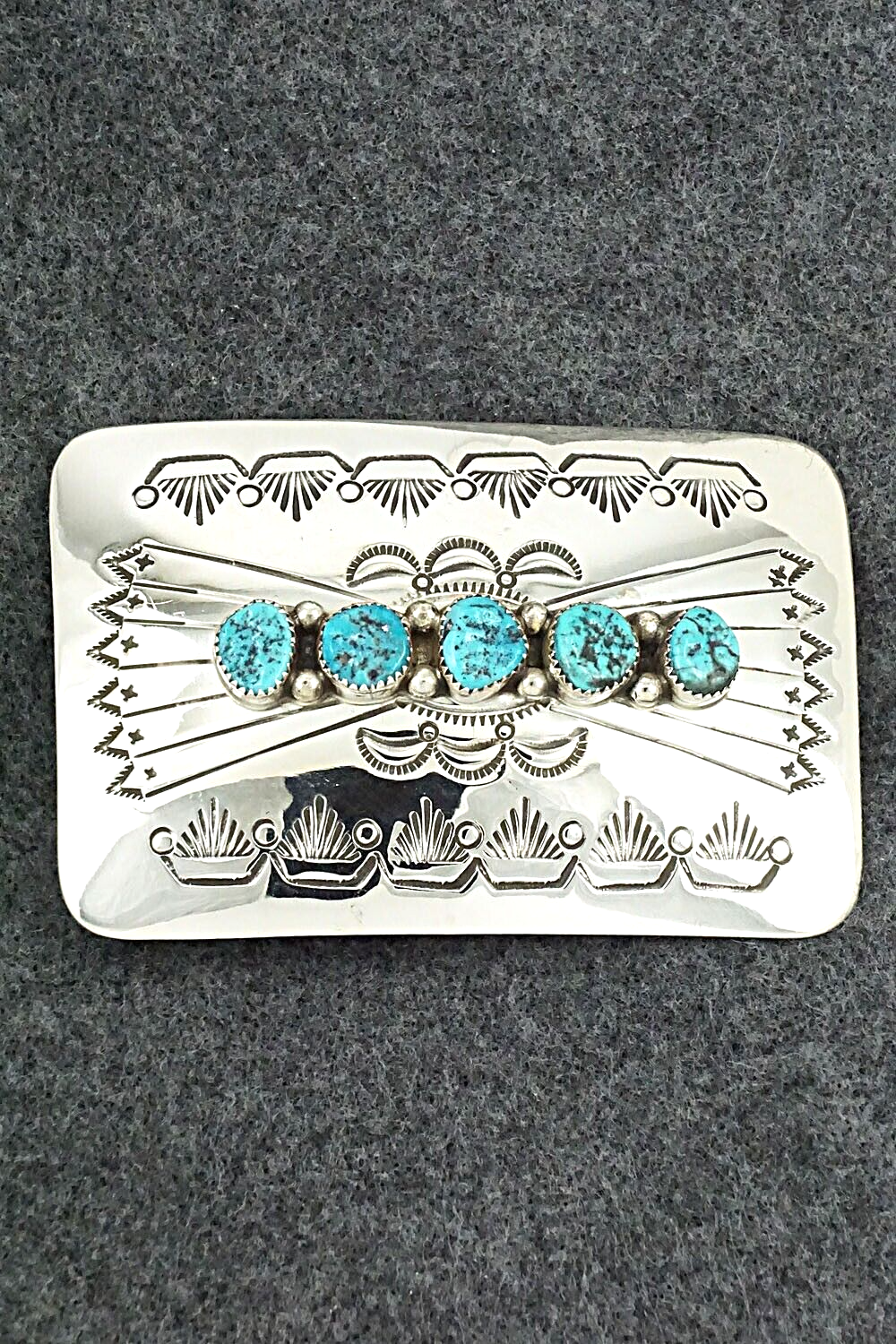 Turquoise & Sterling Silver Belt Buckle - Jolene Begay