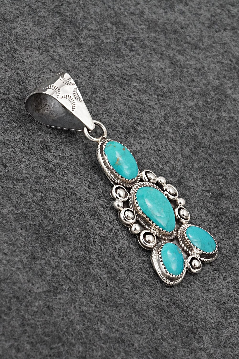 Turquoise & Sterling Silver Pendant - Ernest Hawthorne