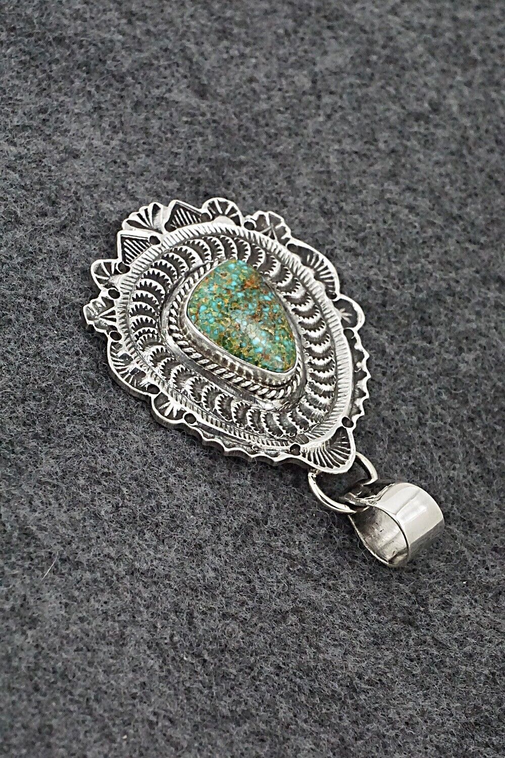 Turquoise & Sterling Silver Pendant - Leonard Maloney