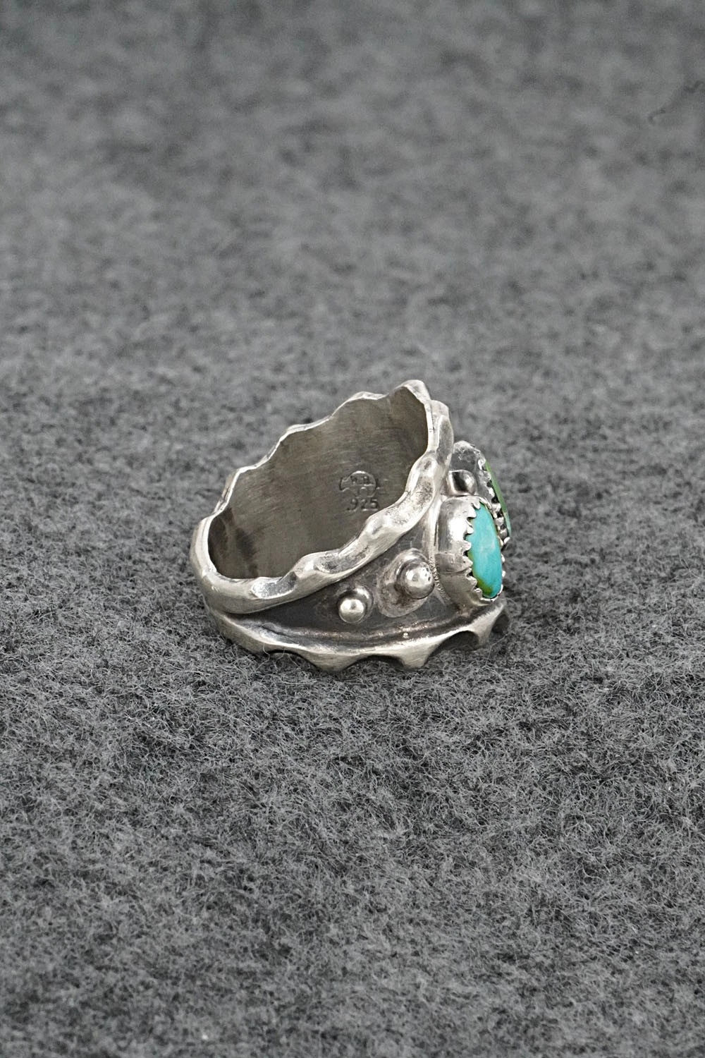 Turquoise & Sterling Silver Ring - Genevieve Francisco - Size 7.5