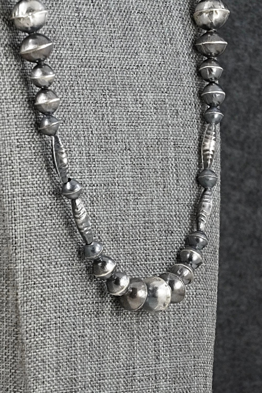 Sterling Silver Navajo Pearl Necklace 24" - Vintage