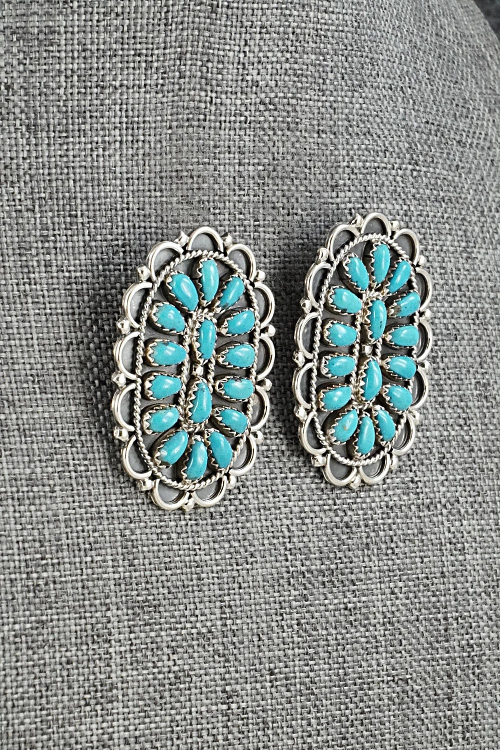 Turquoise & Sterling Silver Earrings - Gerald Mitchell