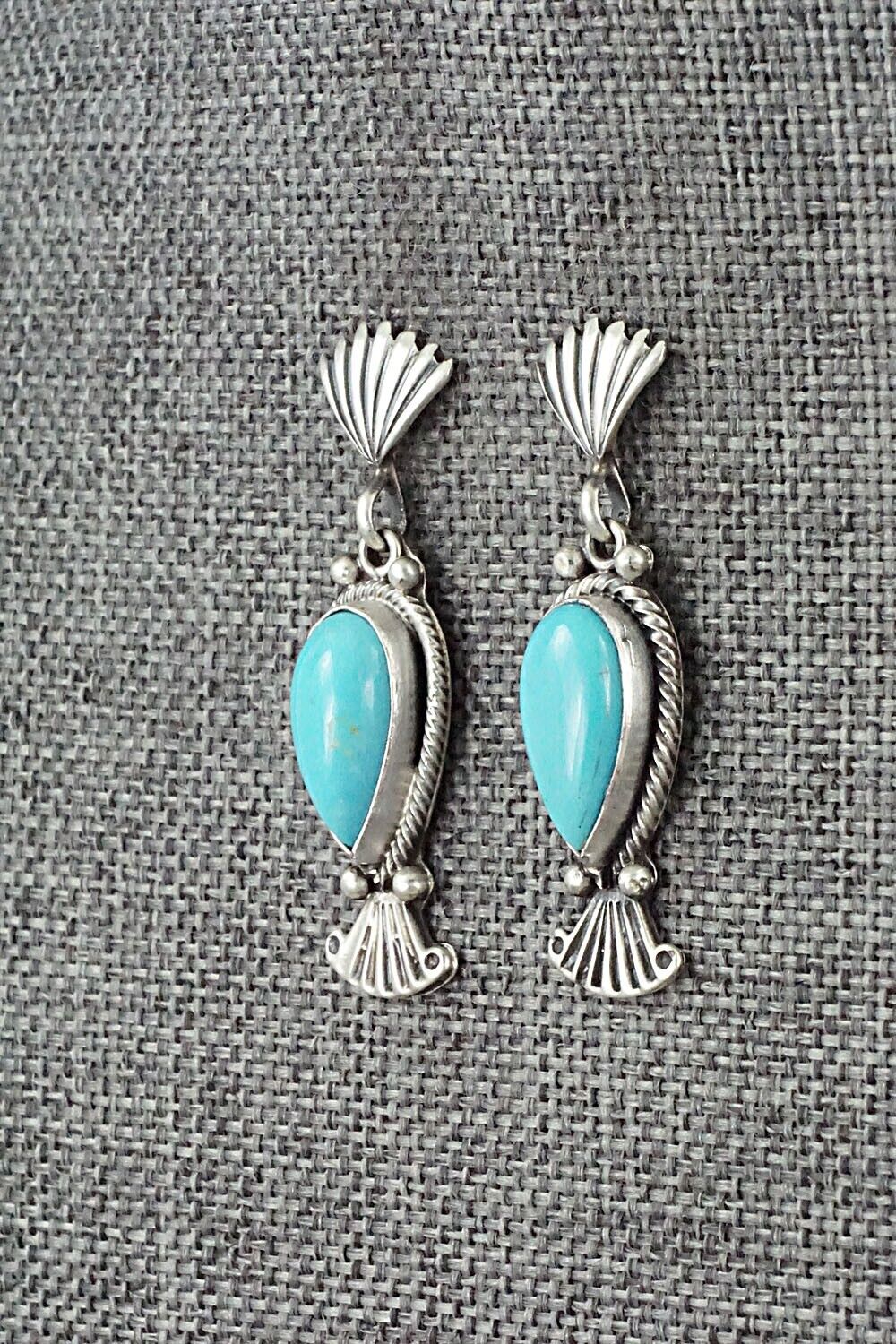 Turquoise & Sterling Silver Earrings - Verley Betone