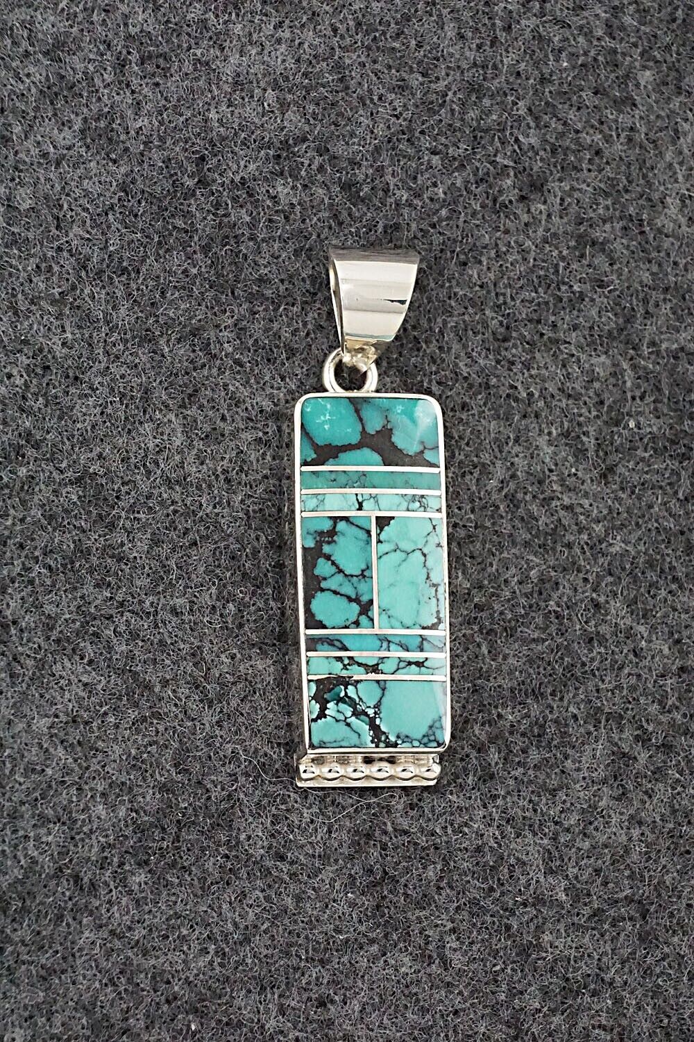 Turquoise & Sterling Silver Pendant - Curtis Manygoats