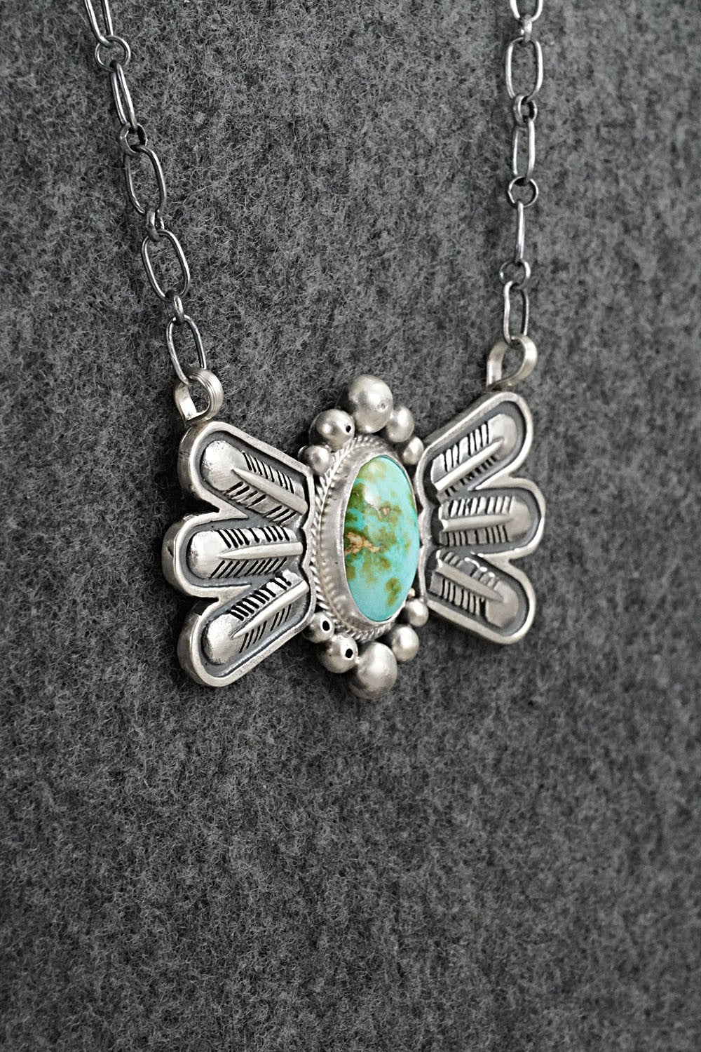 Turquoise & Sterling Silver Necklace - Verley Betone