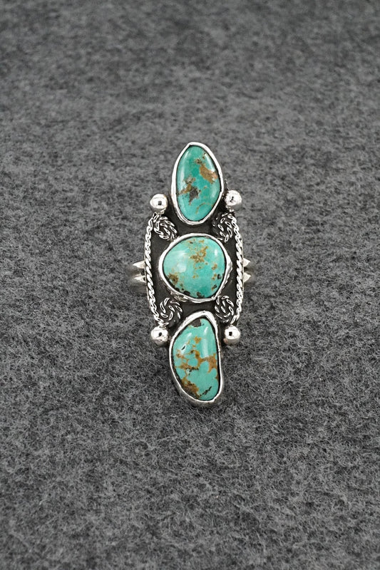 Turquoise & Sterling Silver Ring - Priscilla Reeder - Size 7.5