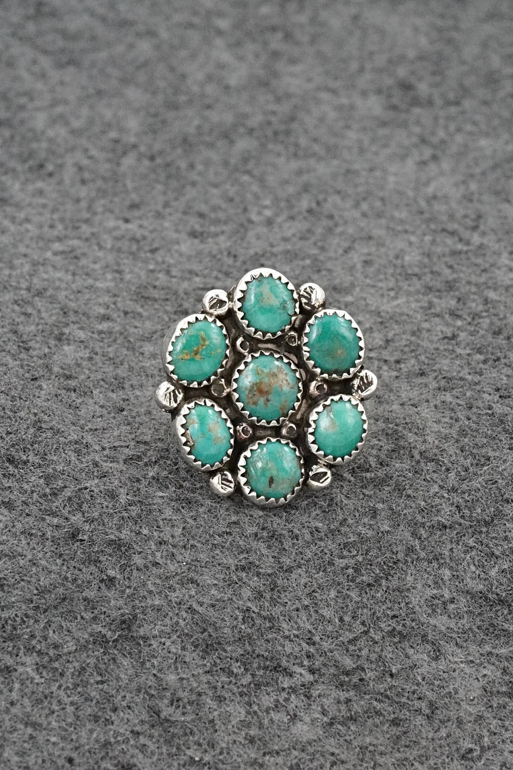 Turquoise & Sterling Silver Ring - Priscilla Reeder - Size 8.5