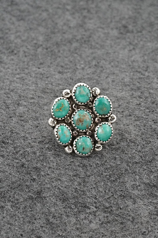 Turquoise & Sterling Silver Ring - Priscilla Reeder - Size 8.5