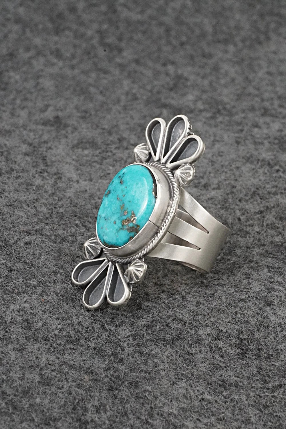 Turquoise & Sterling Silver Ring - Darrin Livingston - Size 8