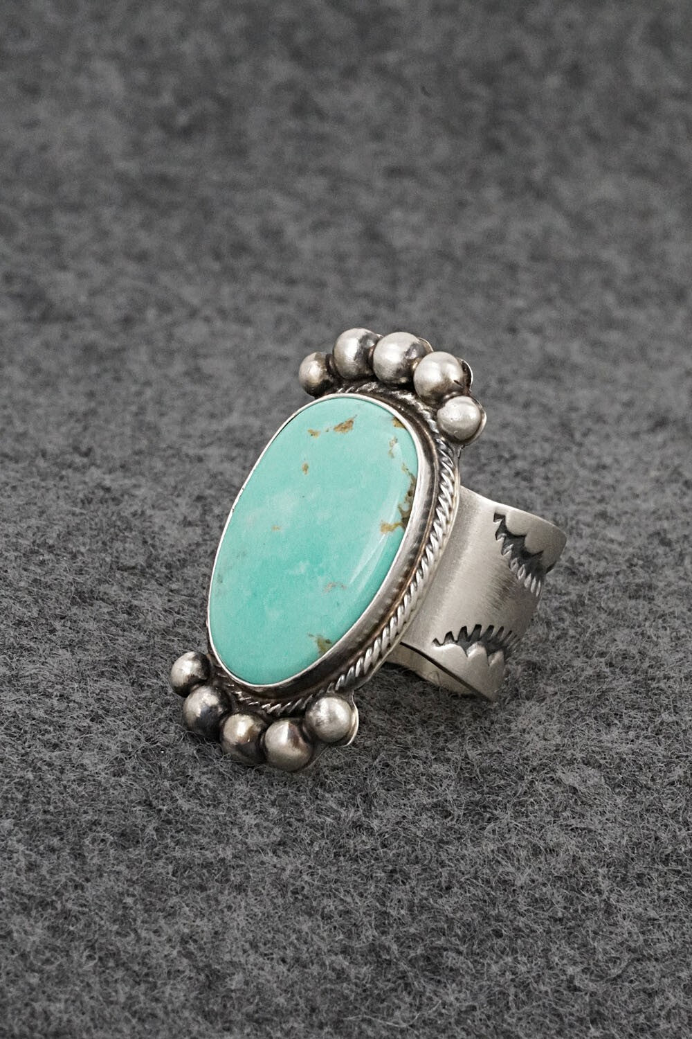 Turquoise & Sterling Silver Ring - Kathleen Livingston - Size 7