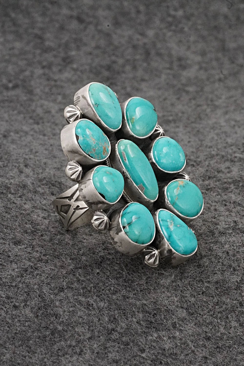 Turquoise & Sterling Silver Ring - Paul Livingston - Size Adjustable