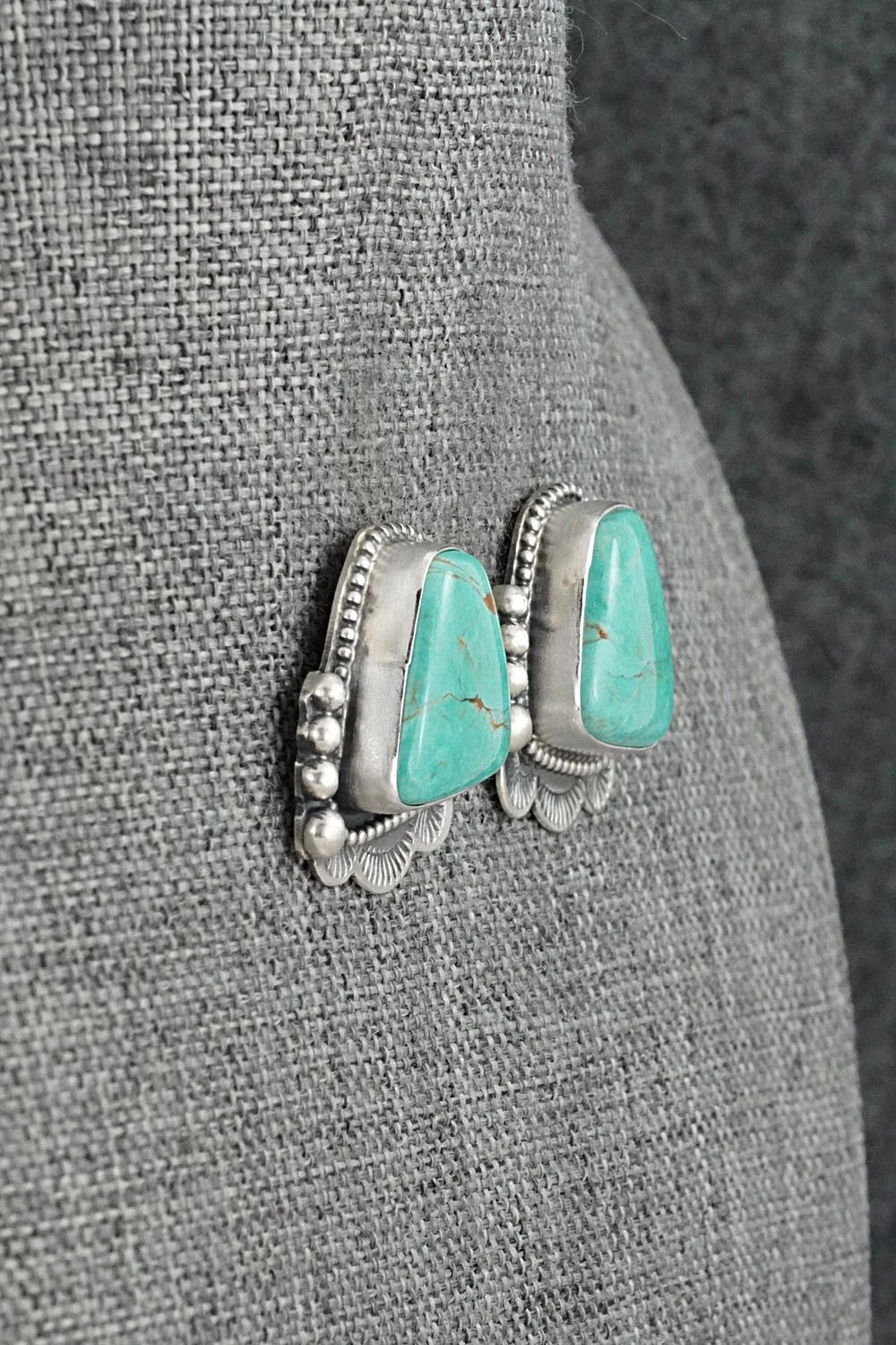 Turquoise & Sterling Silver Earrings - Bobby Johnson