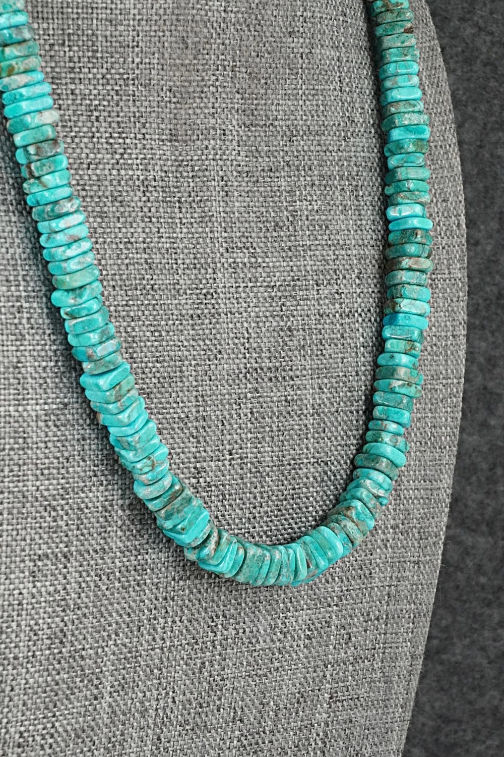 Turquoise & Sterling Silver Necklace 18" - Doreen Jake