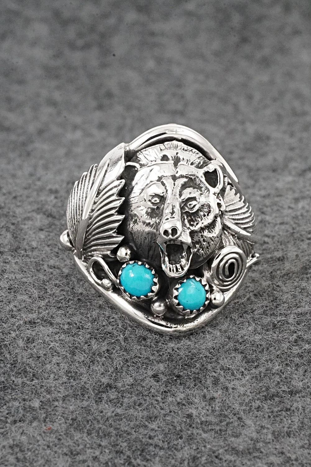 Turquoise & Sterling Silver Ring - Darrell Morgan - Size 13