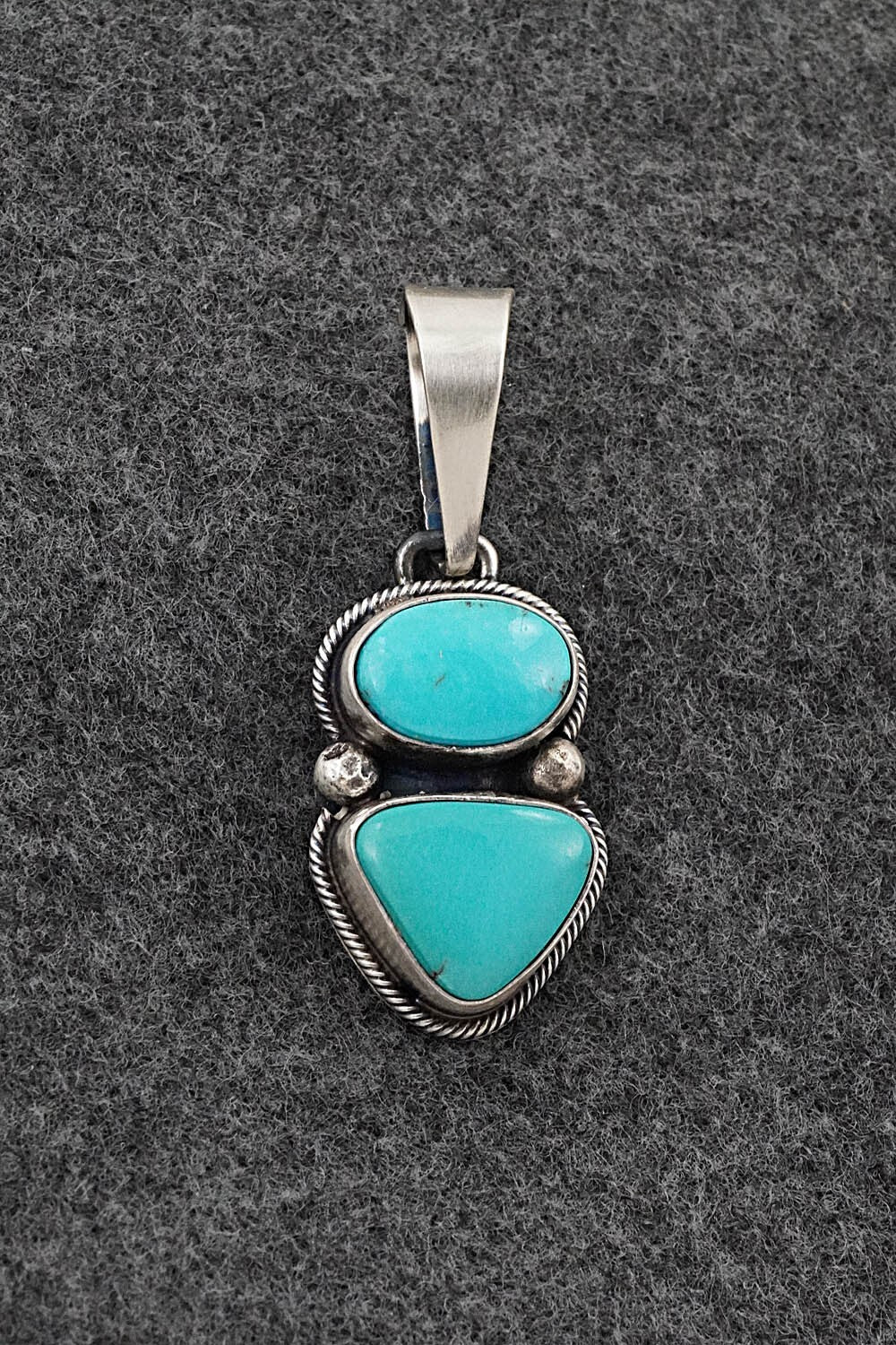 Turquoise & Sterling Silver Pendant - Darrin Livingston