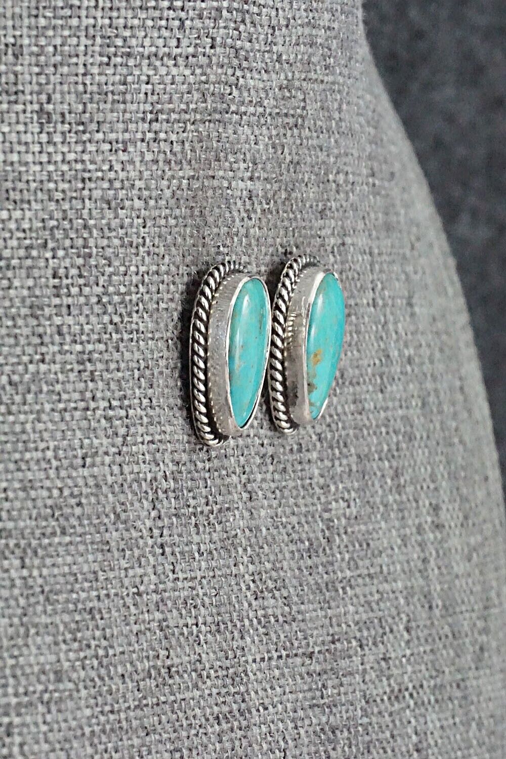 Turquoise & Sterling Silver Earrings - Marco Begaye