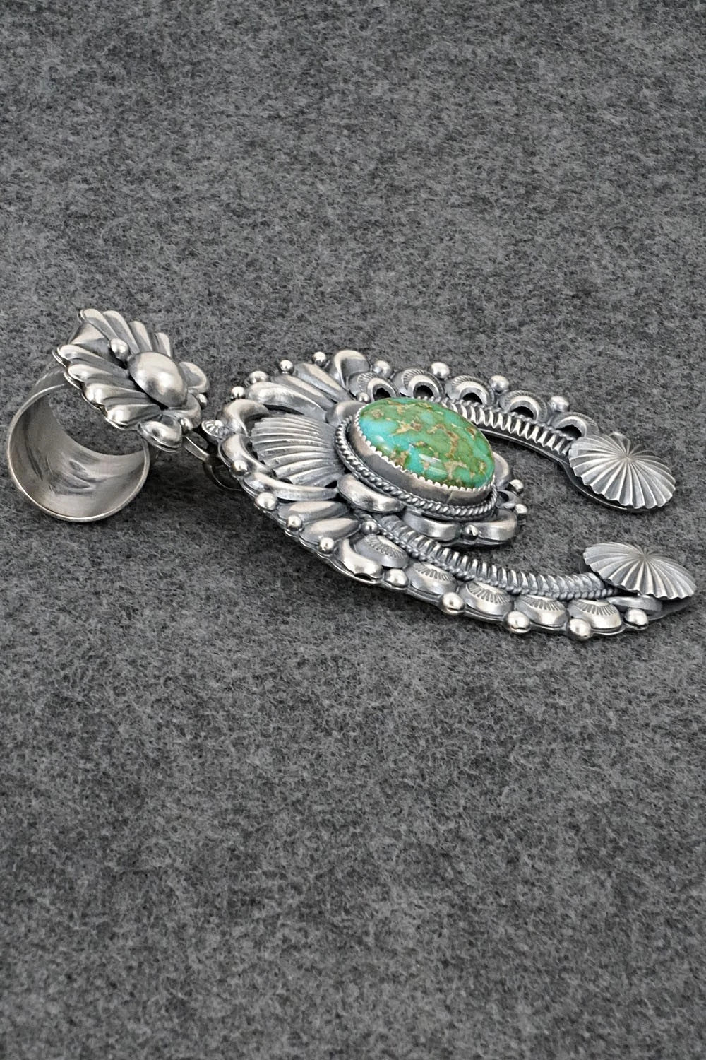 Turquoise & Sterling Silver Naja Pendant - Delbert Gordon