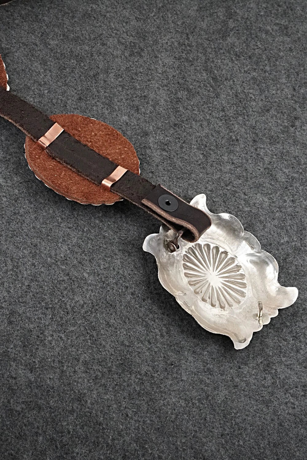 Turquoise, Sterling Silver & Leather Concho Belt - Marilyn Ramone