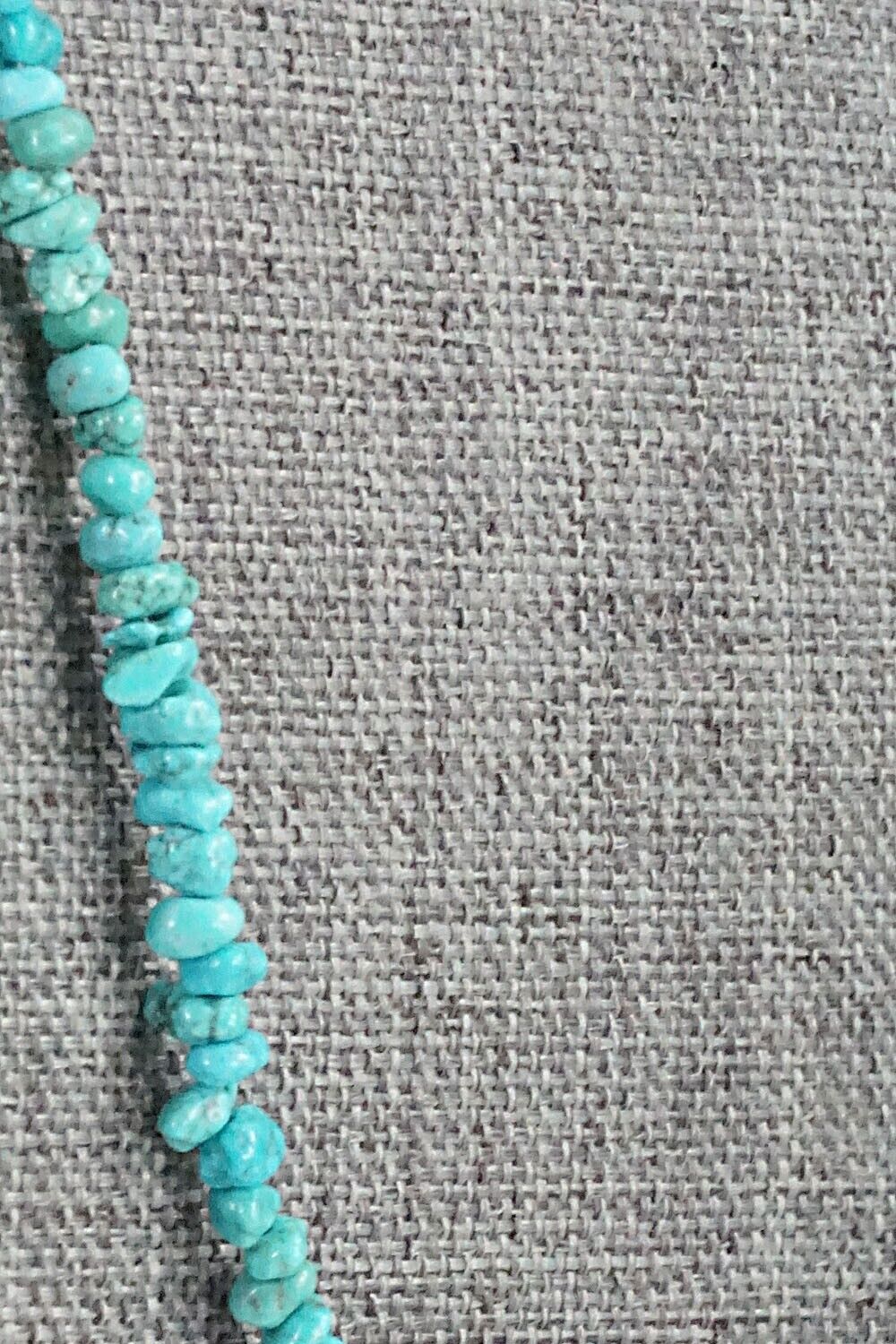Turquoise & Sterling Silver Necklace 48" - Doreen Jake