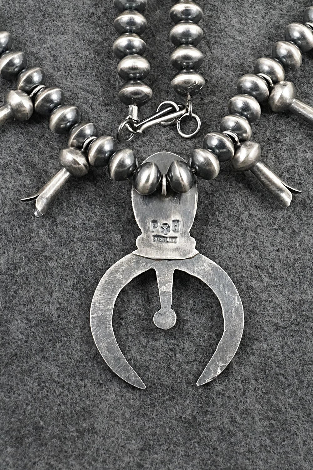 Turquoise & Sterling Silver Squash Blossom Necklace - Presley Haley