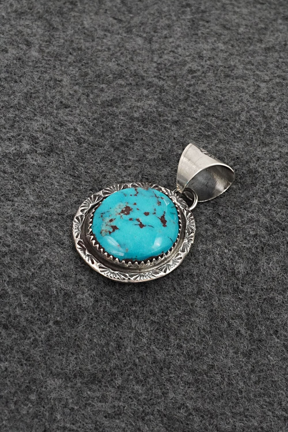 Turquoise & Sterling Silver Pendant - Ernest Hawthorne
