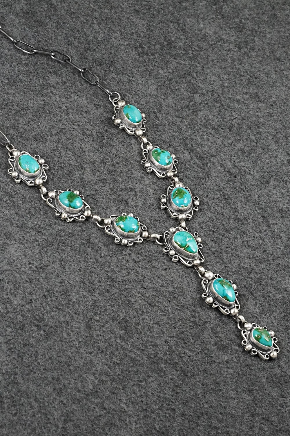 Turquoise & Sterling Silver Necklace and Earrings Set - Kathleen Livingston
