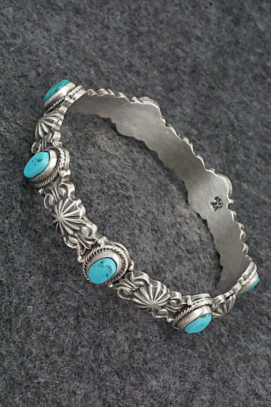 Turquoise & Sterling Silver Bangle Bracelet - Thomas Yazzie
