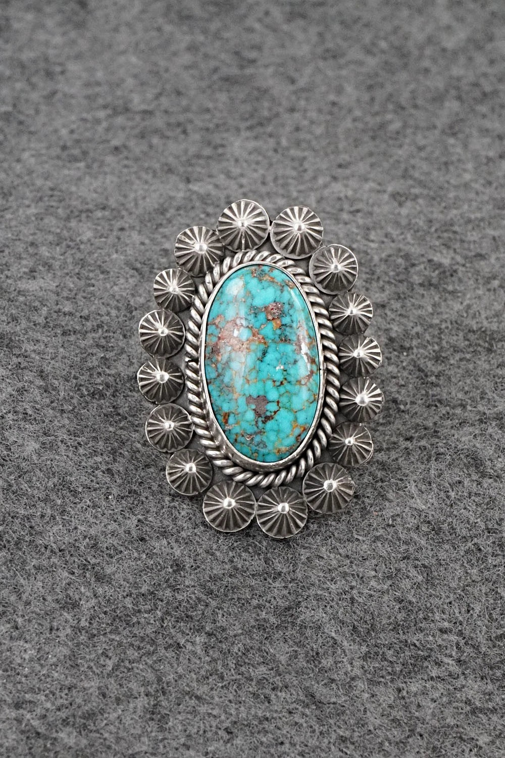Turquoise & Sterling Silver Ring - Michael Calladitto - Size 8