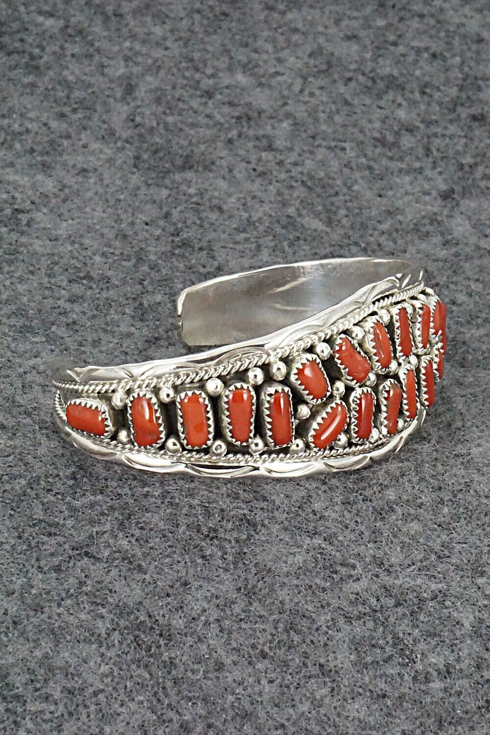 Coral and Sterling Silver Bracelet - Anita Whitegoat