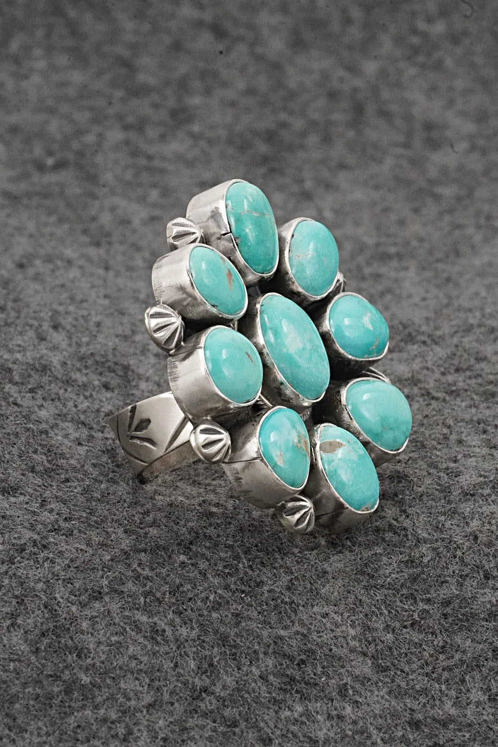 Turquoise & Sterling Silver Ring - Paul Livingston - Size Adjustable