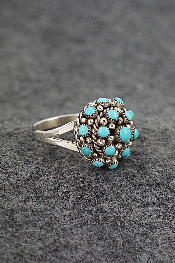 Turquoise & Sterling Silver Ring - Dickie Charlie - Size 7.75