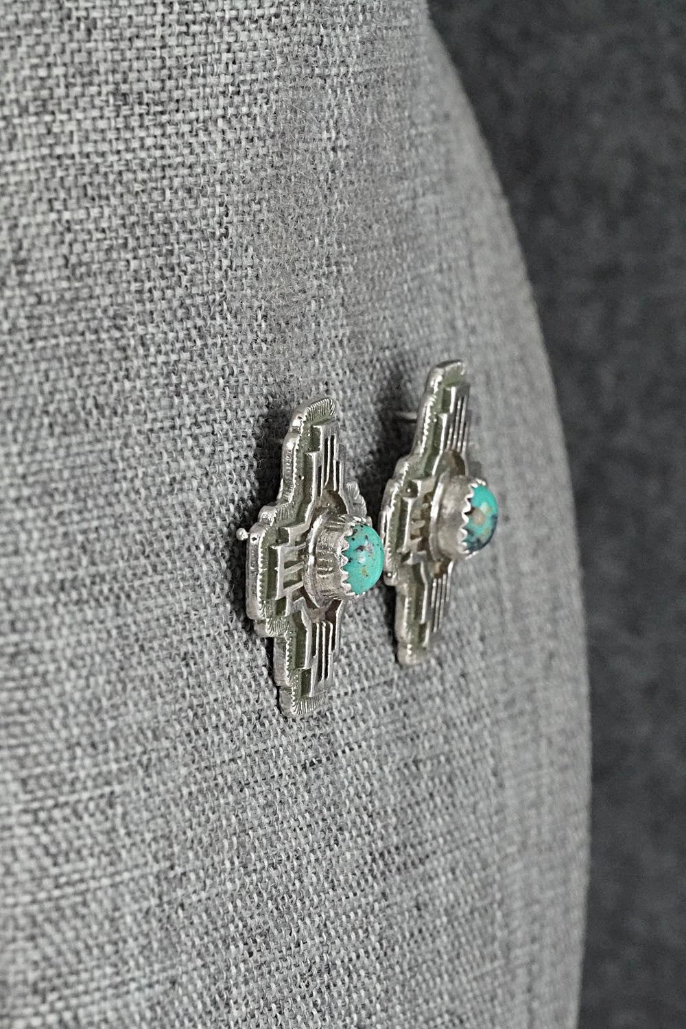 Turquoise & Sterling Silver Earrings - Robinson Martinez