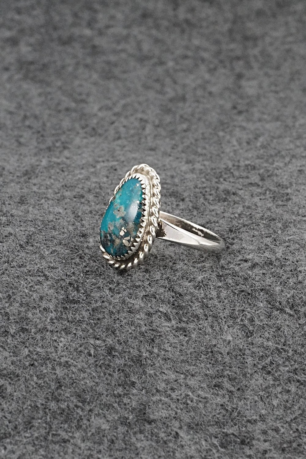 Turquoise & Sterling Silver Ring - Darius Arviso - Size 8.5