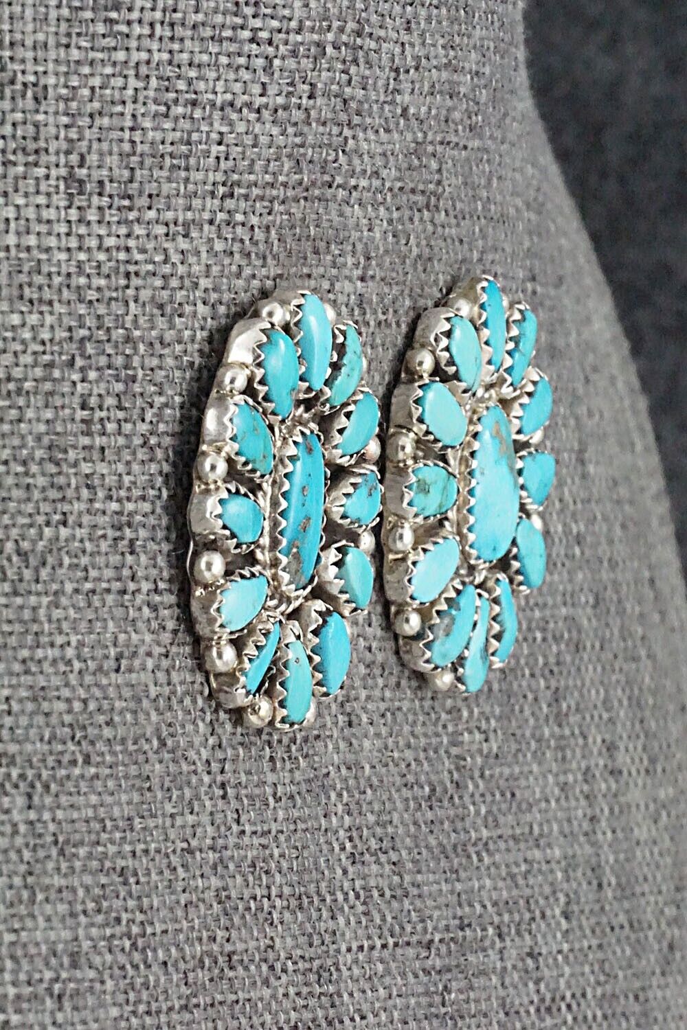 Turquoise & Sterling Silver Earrings - Justina Wilson