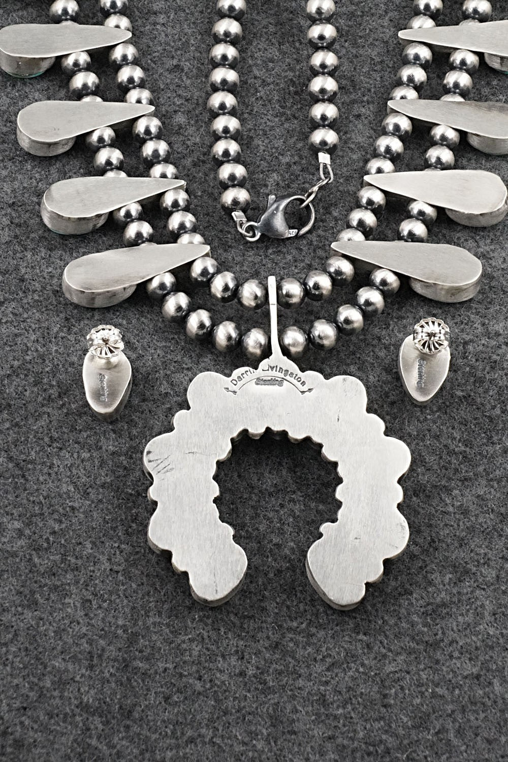 Turquoise & Sterling Silver Squash Blossom Set - Darrin Livingston
