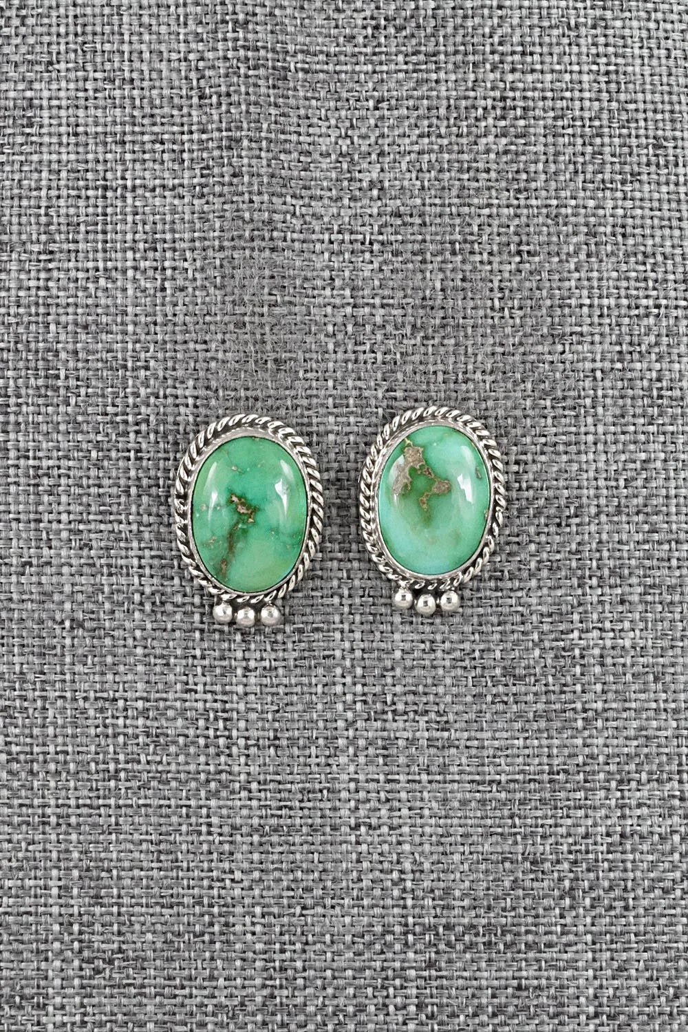 Turquoise & Sterling Silver Earrings - Eugene Gruber