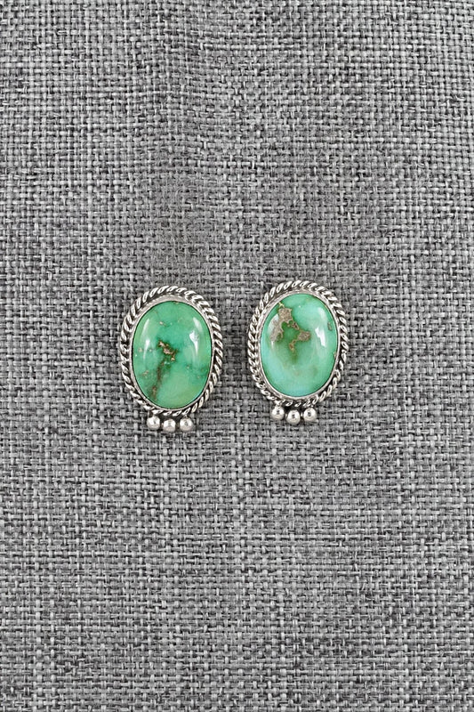 Turquoise & Sterling Silver Earrings - Eugene Gruber