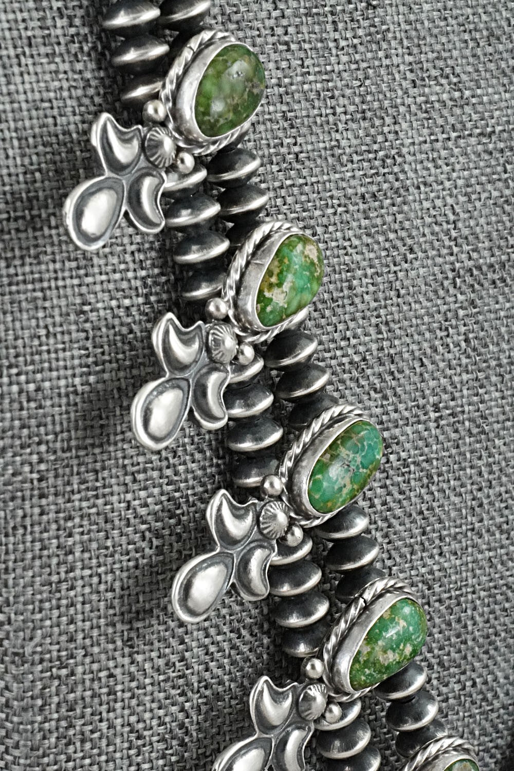 Turquoise & Sterling Silver Mini Squash Blossom Set - Adrienne Gordon