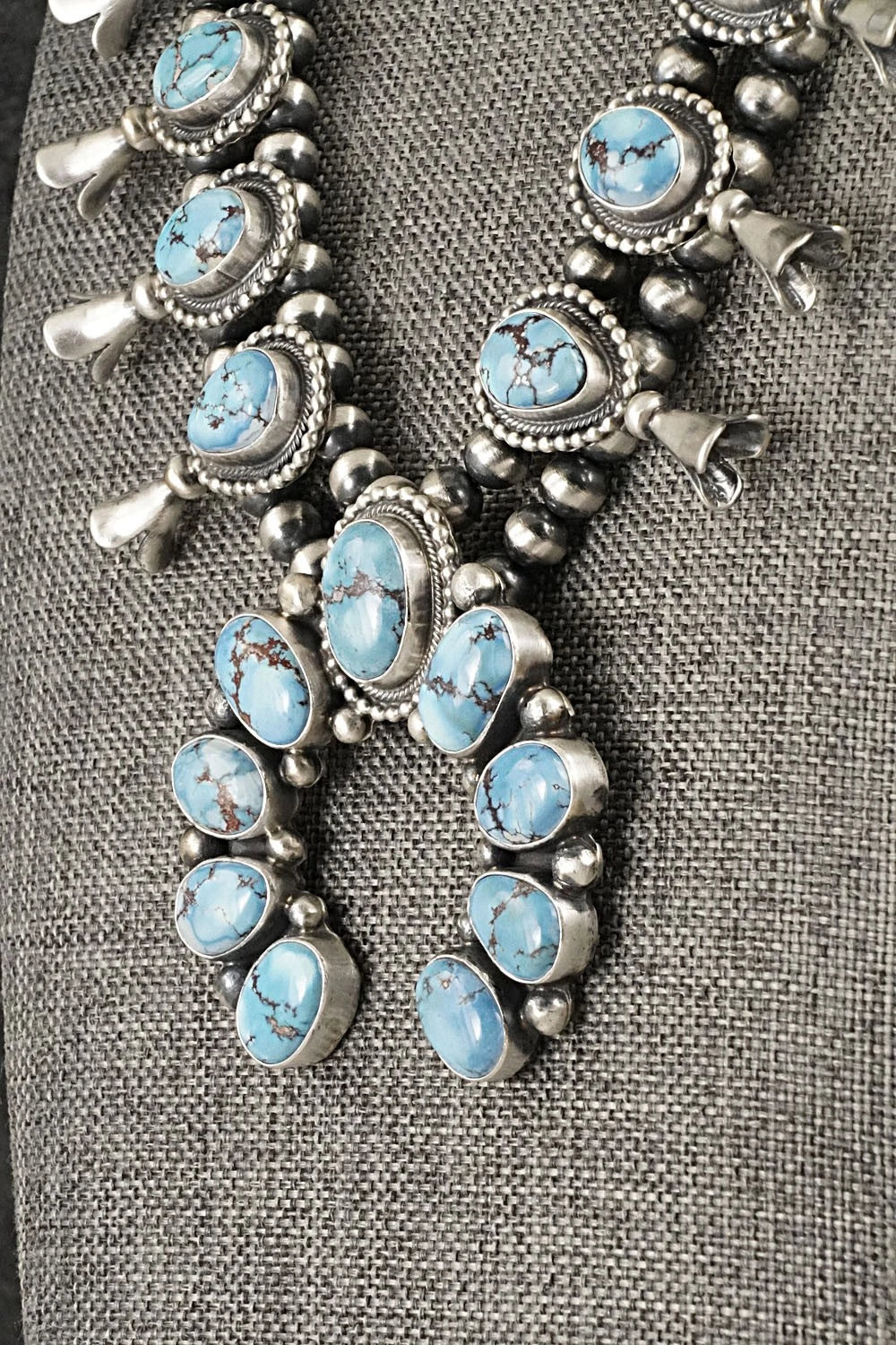 Turquoise & Sterling Silver Squash Blossom Set - Darrin Livingston